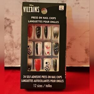 Disney Villains - Cruella De Vil 24 Self Adhesive Press On Nail Chips NEW In Box